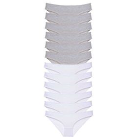 MrtNlu Siyah Gri Beyaz 12 Adet Süper Eko Set Likralı Kadın Slip Külot