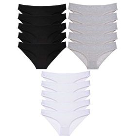 MrtNlu Siyah Gri Beyaz L 15 Adet Süper Eko Set Likralı Kadın Slip Külot