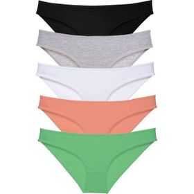 MrtNlu Siyah Gri Beyaz Pudra Yeşil M 5 Adet Süper Eko Set Likralı Kadın Slip Külot