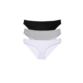 MrtNlu Siyah Gri Beyaz XL 3 Adet Süper Eko Set Likralı Kadın Slip Külot