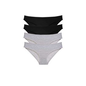 MrtNlu Siyah Gri M 4 Adet Süper Eko Set Likralı Kadın Slip Külot