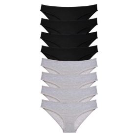 MrtNlu Siyah Gri M 8 Adet Süper Eko Set Likralı Kadın Slip Külot