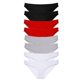 MrtNlu Siyah Kırmızı Gri Beyaz M 8 Adet Süper Eko Set Likralı Kadın Slip Külot