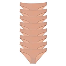 MrtNlu Siyah Kırmızı Ten Beyaz L 8 Adet Süper Eko Set Likralı Kadın Slip Külot