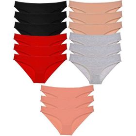 MrtNlu Siyah Kırmızı Ten Gri Pudra XL 15 Adet Süper Eko Set Likralı Kadın Slip Külot