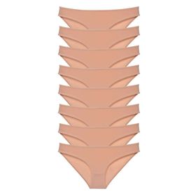 MrtNlu Siyah Kırmızı Ten Mavi L 8 Adet Süper Eko Set Likralı Kadın Slip Külot