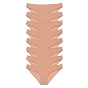 MrtNlu Siyah Kırmızı Ten Mavi L 8 Adet Süper Eko Set Likralı Kadın Slip Külot