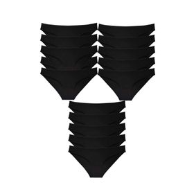 MrtNlu Siyah L 15 Adet Süper Eko Set Likralı Kadın Slip Külot