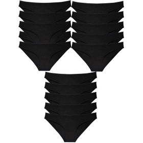 MrtNlu Siyah L 15 Adet Süper Eko Set Likralı Kadın Slip Külot