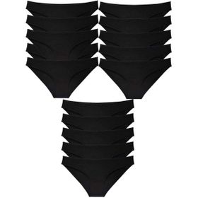 MrtNlu Siyah M 15 Adet Süper Eko Set Likralı Kadın Slip Külot