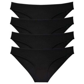 MrtNlu Siyah M 4 Adet Süper Eko Set Likralı Kadın Slip Külot
