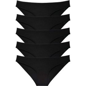 MrtNlu Siyah M 5 Adet Süper Eko Set Likralı Kadın Slip Külot