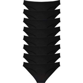 MrtNlu Siyah M 8 Adet Süper Eko Set Likralı Kadın Slip Külot