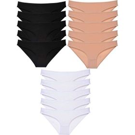 MrtNlu Siyah Ten Beyaz M 15 Adet Süper Eko Set Likralı Kadın Slip Külot
