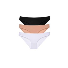 MrtNlu Siyah Ten Beyaz M 3 Adet Süper Eko Set Likralı Kadın Slip Külot