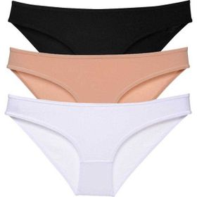 MrtNlu Siyah Ten Beyaz M 3 Adet Süper Eko Set Likralı Kadın Slip Külot