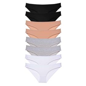 MrtNlu Siyah Ten Gri Beyaz M 8 Adet Süper Eko Set Likralı Kadın Slip Külot