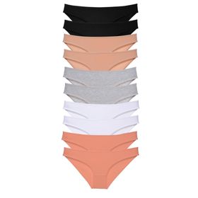 MrtNlu Siyah Ten Gri Beyaz Pudra 10 Adet Süper Eko Set Likralı Kadın Slip Külot