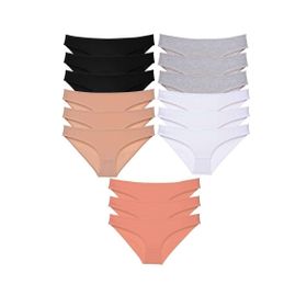 MrtNlu Siyah Ten Gri Beyaz Pudra M 15 Adet Süper Eko Set Likralı Kadın Slip Külot