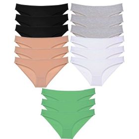 MrtNlu Siyah Ten Gri Beyaz Yeşil M 15 Adet Süper Eko Set Likralı Kadın Slip Külot