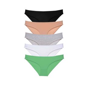 MrtNlu Siyah Ten Gri Beyaz Yeşil M 5 Adet Süper Eko Set Likralı Kadın Slip Külot