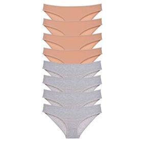 MrtNlu Siyah Ten Gri Mavi M 8 Adet Süper Eko Set Likralı Kadın Slip Külot