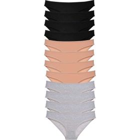 MrtNlu Siyah Ten Gri XL 12 adet Süper Eko Set Likralı Kadın Slip Külot
