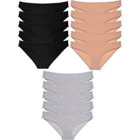 MrtNlu Siyah Ten Gri XL 15 Adet Süper Eko Set Likralı Kadın Slip Külot
