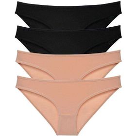 MrtNlu Siyah Ten L 4 Adet Süper Eko Set Likralı Kadın Slip Külot