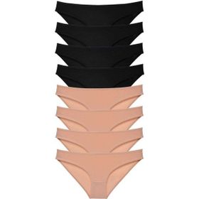 MrtNlu Siyah Ten L 8 Adet Süper Eko Set Likralı Kadın Slip Külot