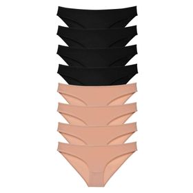 MrtNlu Siyah Ten M 8 Adet Süper Eko Set Likralı Kadın Slip Külot