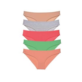 MrtNlu Soft Renkler XL 5 Adet Eko Set Likralı Kadın Slip Külot