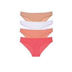 MrtNlu Ten Beyaz Pudra Fuşya M 4 Adet Süper Eko Set Likralı Kadın Slip Külot