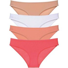 MrtNlu Ten Beyaz Pudra Fuşya M 4 Adet Süper Eko Set Likralı Kadın Slip Külot