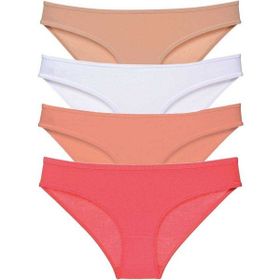 MrtNlu Ten Beyaz Pudra Fuşya M 4 Adet Süper Eko Set Likralı Kadın Slip Külot