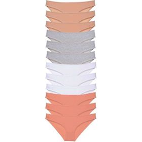 MrtNlu Ten Gri Beyaz Fuşya XL12 Adet Süper Eko Set Likralı Kadın Slip