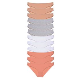 MrtNlu Ten Gri Beyaz Fuşya XL12 Adet Süper Eko Set Likralı Kadın Slip