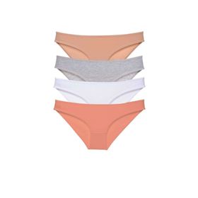 MrtNlu Ten Gri Beyaz Pudra XL 4 Adet Süper Eko Set Likralı Kadın Slip Külot