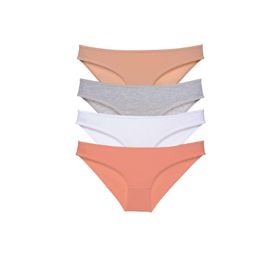 MrtNlu Ten Gri Beyaz Pudra XL 4 Adet Süper Eko Set Likralı Kadın Slip Külot