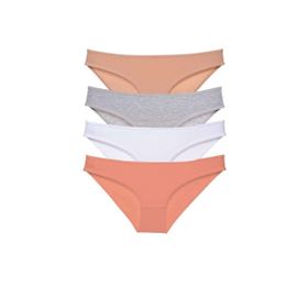 MrtNlu Ten Gri Beyaz Pudra XL 4 Adet Süper Eko Set Likralı Kadın Slip Külot