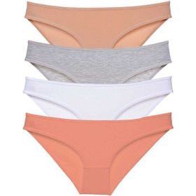 MrtNlu Ten Gri Beyaz Pudra XL 4 Adet Süper Eko Set Likralı Kadın Slip Külot