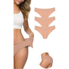 MrtNlu Ten L-XL 3 Adet Kadın Dikişsiz Lazer Kesim Esnek İz yapmayan Külot