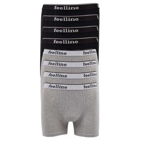 MrtNlu XXL 8 Adet Feelline Siyah ve Gri Pamuklu Doğal Likralı Erkek Boxer