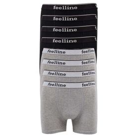 MrtNlu XXL 8 Adet Feelline Siyah ve Gri Pamuklu Doğal Likralı Erkek Boxer