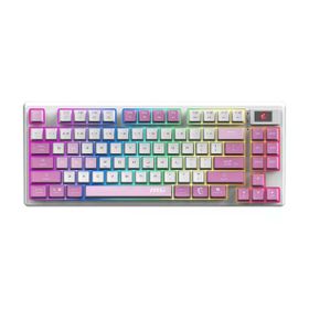 MSI Forge GK600 Pembe RGB TKL Linear Switch Kablolu/Kablosuz Mekanik Gaming Klavye