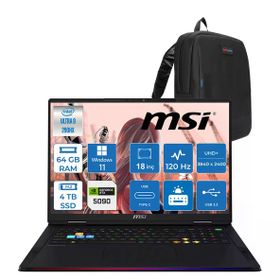 MSI Raider 18 Max HX A2WJ-1059TR Ultra 9 290HX Plus 64GB RAM 4TB SSD 24GB RTX 5090 Windows 11 Home 18 inç Mini LED Oyun Bilgisayarı