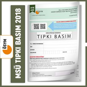 Msü 2018 Ösym Tıpkı Basım Türkiye Geneli Dijital Çözümlü Soru Kitapçığı