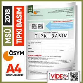 Msü 2018 Ösym Tıpkı Basım Türkiye Geneli Dijital Çözümlü Soru Kitapçığı