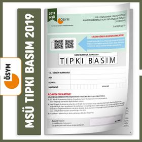 Msü 2019 Ösym Tıpkı Basım Türkiye Geneli Dijital Çözümlü Soru Kitapçığı