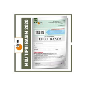 Msü 2020 Ösym Tıpkı Basım Türkiye Geneli Dijital Çözümlü Soru Kitapçığı